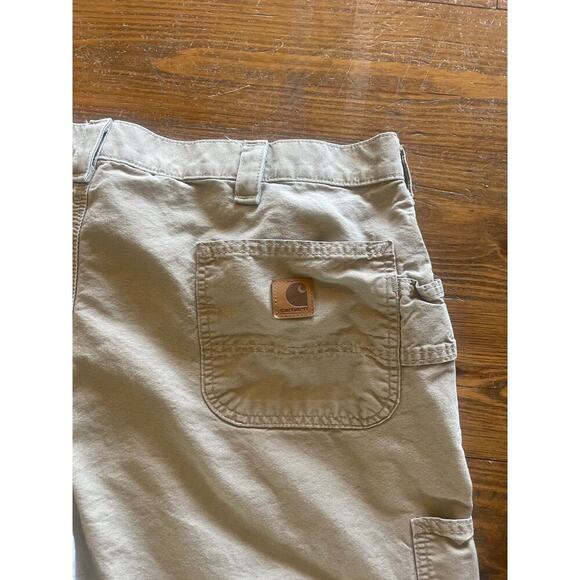 Carhartt Khaki Loose Original Fit Canvas Carpenter Pant, 42x30 - Picture 8 of 11